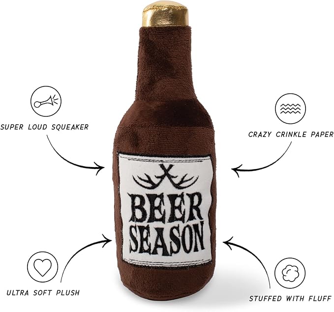 Fringe Studio Plush Dog Toy, Beer Season Antlers, Wagsdale Dog Toy Collection (289758)