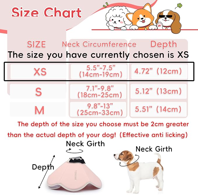 Soft Dog Cone Collar Alternative for Small Dogs(Puppy Yorkshire Puppy Chihuahua), Adjustable Protective Dog Recovery Cone, Elizabethan Comfortable Neck Pillow Cone After Surgery Anti Licking