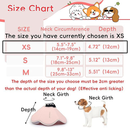 Soft Dog Cone Collar Alternative for Small Dogs(Puppy Yorkshire Puppy Chihuahua), Adjustable Protective Dog Recovery Cone, Elizabethan Comfortable Neck Pillow Cone After Surgery Anti Licking