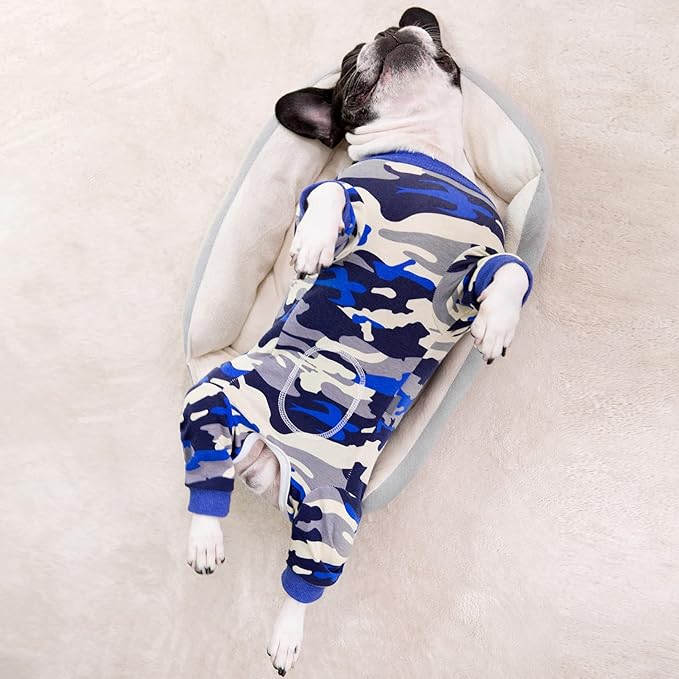 Dog Surgery Recovery Suit, Dog Onesie for Surgery Female Male Dogs, Dogs Pajamas Long Sleeve, Small Dogs Onesie, Abdominal Wound Bandages Surgical Suit, Cat Recovery Suit for Shedding Skin Disease