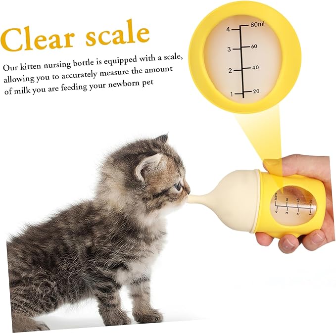 Reusable Pet Nursing Bottle with Ergonomic Grip and Clear Scale for Newborn Kittens and Puppies Soft Flexible Tip Feeding Bottle for Precise Milk Flow and Easy Cleaning