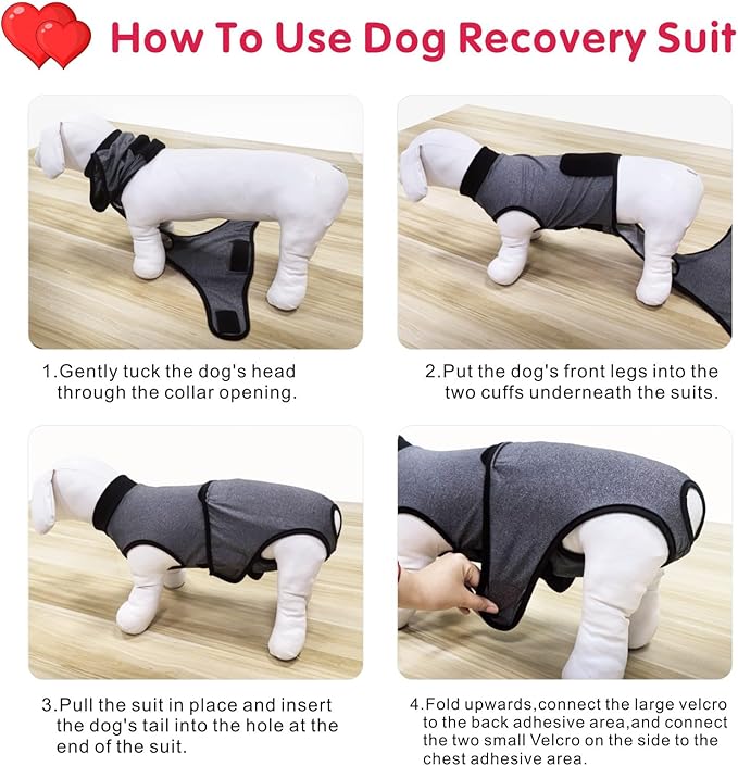 Idepet Dog Recovery Suit for Dogs After Surgery,Onesie Dogs Surgery Suit Female Male Soft Breathable Pet Bodysuit E-Collar & Cone Alternative Surgical Spay Suit Abdominal Anti Licking Wounds (XS)