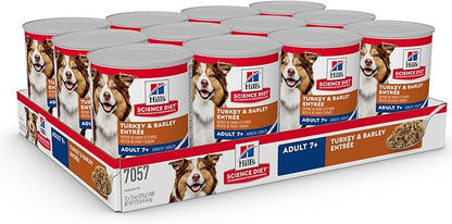 Hill's Science Diet Adult 7+ Wet Dog Food, Turkey & Barley, 13 oz. Cans, 12-Pack