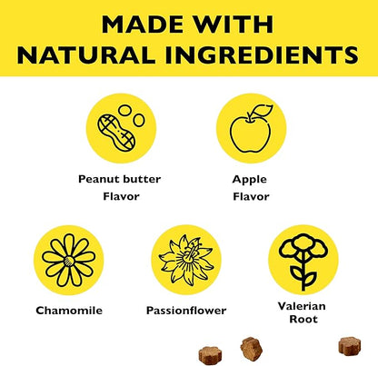 RESCUE Pet Chews for Dogs, 60 Soft Chews, Behavioral Health Supplement for Dogs with Chamomile, passionflower & Valerian, soothes Stress, Nervousness & Anxiousness
