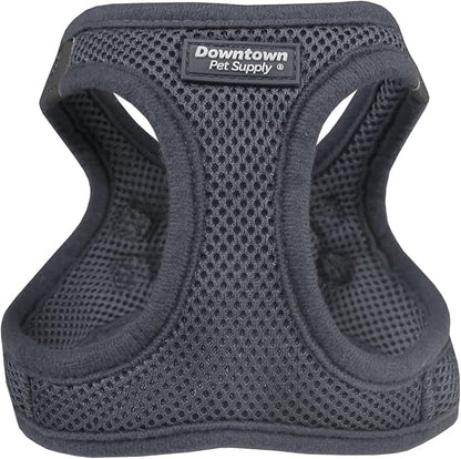 Downtown Pet Supply Step-in Dog Harness – No Pull, Adjustable Padded Mesh with Reflective Trim, Secure Buckle Strap – Comfortable & Breathable Small Dog Harness, XX-Small, Charcoal