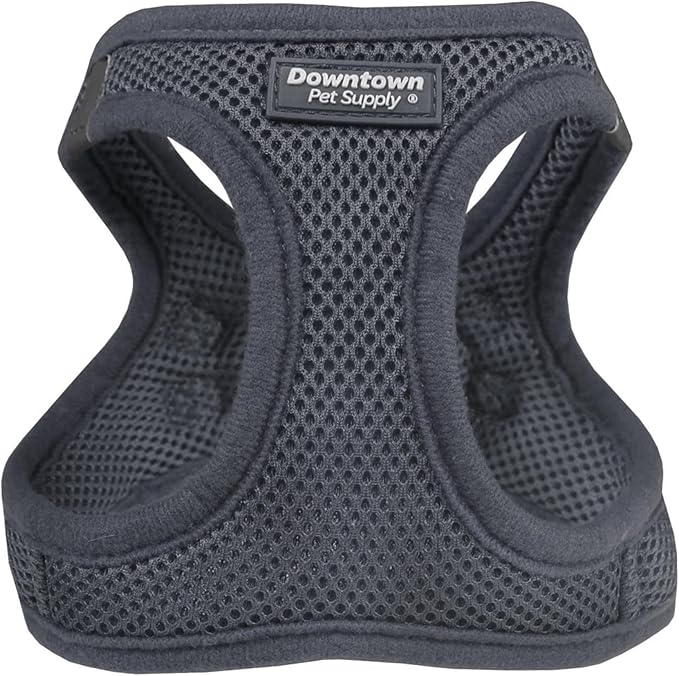 Downtown Pet Supply Step in Dog Harness No Pull, X-Large, Charcoal - Adjustable Harness with Padded Mesh Fabric and Reflective Trim - Buckle Strap Harness for Dogs