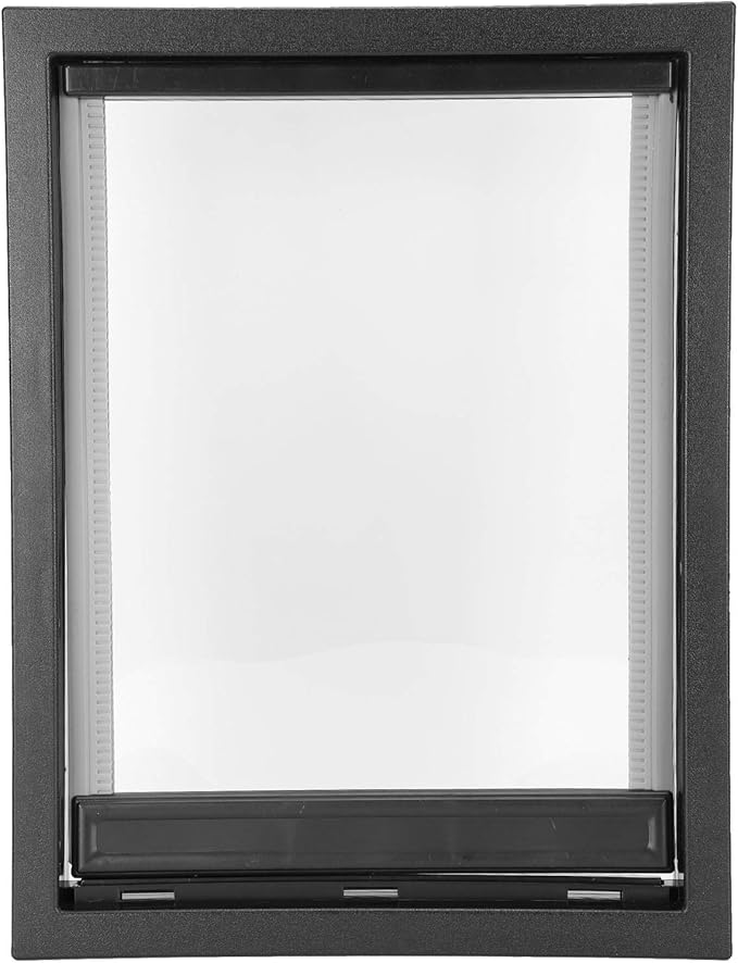 GLOGLOW Large Dog Door, Plastic with Removable Flap for Easy Installation, Weatherproof Pet Gate with Strong Magnetic Closure for Dogs and Cats, 19.7x15in for Home Use (Black)