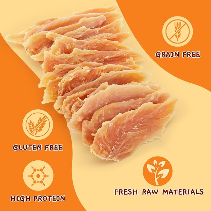 Jungle Calling 1.33lb Jerky Dog Treats Made with Real Chicken Breast, Natural High Protein Healthy Snacks for Medium/Large Breed Dogs,Slow Roasted Chewy Training Treat