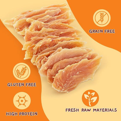 Jungle Calling 1.33lb Jerky Dog Treats Made with Real Chicken Breast, Natural High Protein Healthy Snacks for Medium/Large Breed Dogs,Slow Roasted Chewy Training Treat