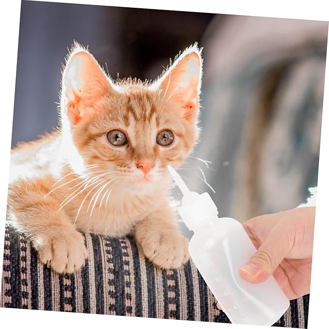 4pcs Small Cat Milk Bottles Nipples Pet Nursing Bottles for Kitten Puppies
