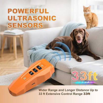 Dog bark Deterrent Device,Ultrasonic Anti Barking, Rechargeable Anti-Barking Device for Dogs Safe & Effective Portable Anti Barking Safe and Effective for Indoor and Outdoor use (Orange)