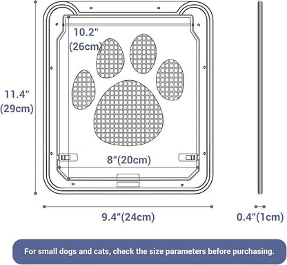 Petleso Dog Screen Door, Pet Screen Door Lockable Doggie Door for Screen Easy Install Pet Door for Doggy and Cat, Inner Size 8.25"×10.5" etleso