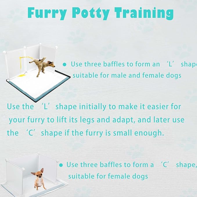 Dog Litter Box with High Walls,Indoor Dog Potty for Small and Medium Dogs,No Spill Pee Pad Holder Tray for Dogs Work with Most Training Pads and Easy to Clean.