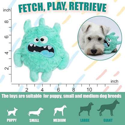 Plush Squeaky Dog Toy, Crinkle Stuffed Dog Toy Keep Them Busy Tug of War Birthday Dog Chew Toy for Small Medium Large Dogs (Light Green)