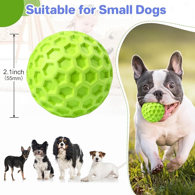 Indestructible Squeaky Dog Balls Puppy Toys, Interactive Dog Toys for Small Dogs, Puppy Chew Toys for Teething and Relax, Dog Chew Toy Balls Small Dog Toys for Small Breed, Outdoor Dog Toys