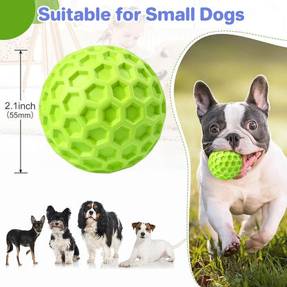 Indestructible Squeaky Dog Balls Puppy Toys, Interactive Dog Toys for Small Dogs, Puppy Chew Toys for Teething and Relax, Dog Chew Toy Balls Small Dog Toys for Small Breed, Outdoor Dog Toys