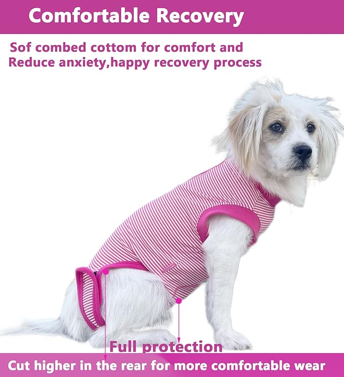 Recovery Suit for Dogs,Dog Cone Alternative Zipper Surgery Suit Female Spay,Soft Dog Surgery Suit for Anti Licking,Breathable Surgical Suit for Dogs Female Spay
