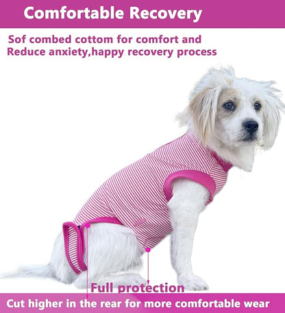 Recovery Suit for Dogs,Dog Cone Alternative Zipper Surgery Suit Female Spay,Soft Dog Surgery Suit for Anti Licking,Breathable Surgical Suit for Dogs Female Spay