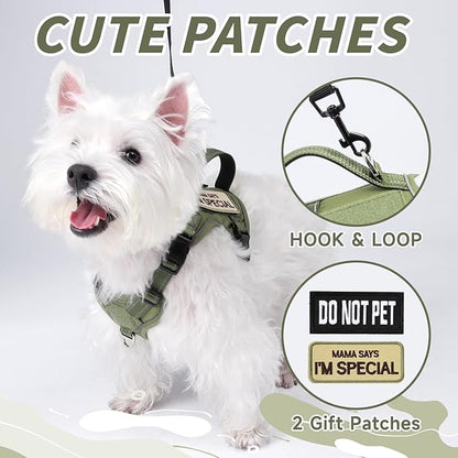Tactical Dog Harness for Small Dog - Reflective Puppy Pet Vest No Pull Military Service Dog Vest with Vertical Handle XS Dog Harness for Outdoor Training
