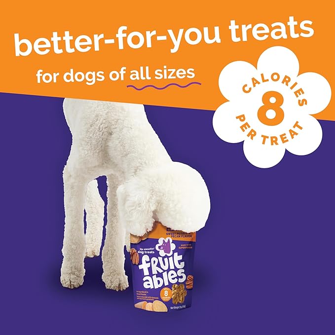 Fruitables Baked Dog Treats, Sweet Potato Snacks for Dogs, Low Calorie & Delicious, No Wheat, Corn or Soy, Healthy Puppy Training Treats, Made in the USA, Sweet Potato and Cranberry Flavor, 7oz