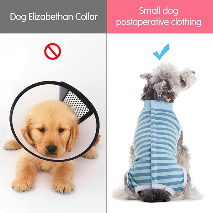 Coppthinktu Dog Surgery Recovery Suit for Dogs Cat Dog Onesie, Dog Recovery Suit Female for Small Medium, Pet Surgical Neuter Post-Surgery Suit E-Collar Alternative Anti Licking Abdominal Wounds