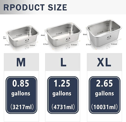 Stainless Steel Dog Bowls for Large Dogs, High Capacity Metal Dog Food Bowls, Food and Water Bowl for Large, X-Large, and Big Dogs 2.65 Gallons