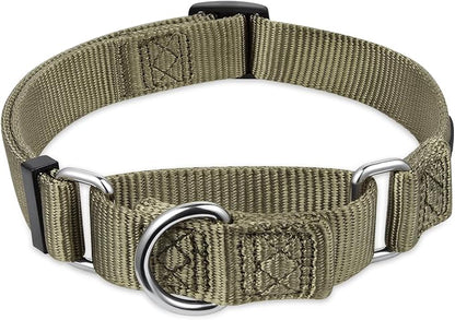Hyhug Martingale Dog Collar Medium Green |Escape - Proof Heavy Duty Nylon Durable No Slip, Ideal for Training & Daily Walks
