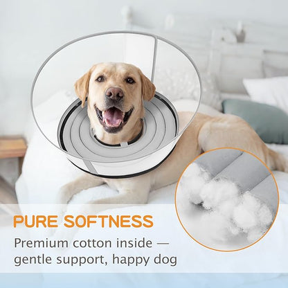 Raised Dog Cone Collar Alternative After Surgery, Soft Dog Cone for Small Medium Large Breeds to Stop Licking, Pet Neck Donut Collar After Surgery