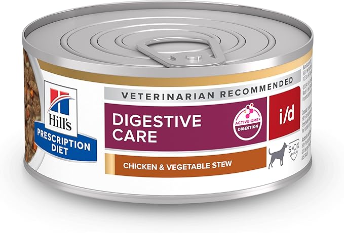 Hill's Prescription Diet i/d Digestive Care Chicken & Vegetable Stew Canned Dog Food, Veterinary Diet, 5.5 oz., 24-Pack Wet Food