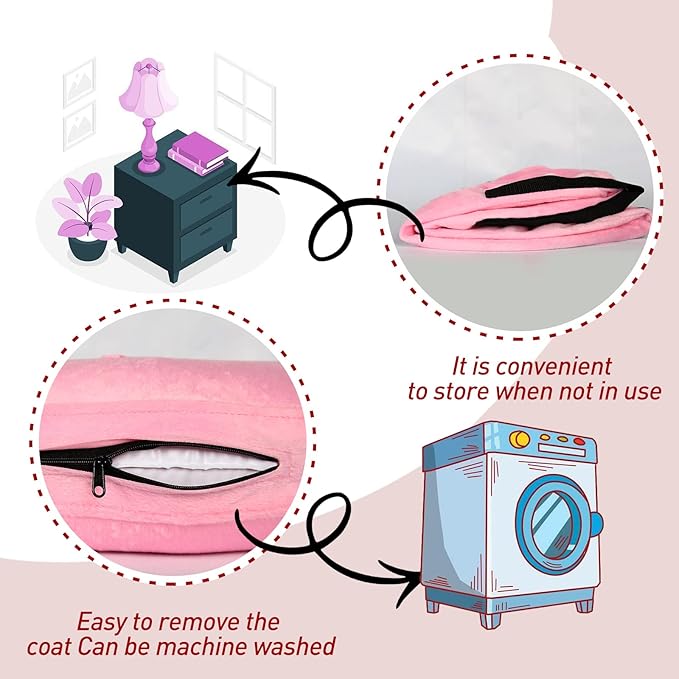 Inflatable Dog Cone Collar-Soft Protective Cone for Dogs After Surgery,Dog Donut Collar for Large Medium Small Dogs and Cats (Pink,Large)