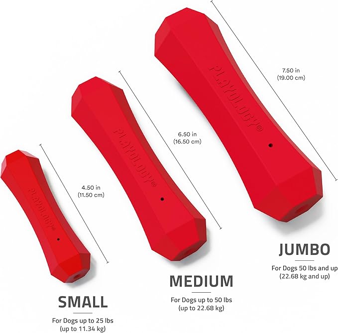 Playology Dog Toys | Durable Squeaky Chew Stick for Dogs| Medium Beef Scented Toy - Easy to Clean and Made from Non Toxic Materials