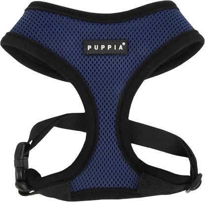 Puppia Soft Dog Harness No Choke Over-The-Head Triple Layered Breathable Mesh Adjustable Chest Belt and Quick-Release Buckle, Royal Blue, XX-Large