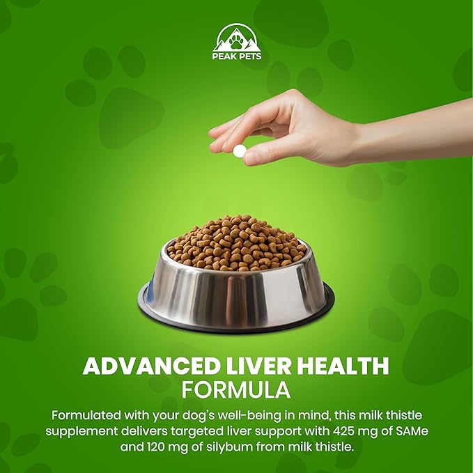 Liver Support Supplement for Large Dogs with Silymarin (Same & Silybin) S-Adenosyl-L-methionine (SAM-e) & Silybum (Milk Thistle) Dog Liver Supplement - 3rd Party Tested, Non GMO - 30 Chewable Tablets