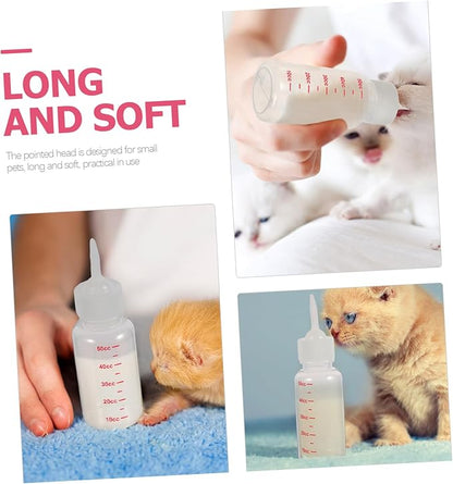 Hemobllo 5pcs Pet Nursing Bottles Safe Food-Grade Milk Feeder for Kittens Puppies and Newborn Animals Pointed Head Design Measurement Scale