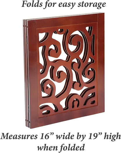 3-Section Adjustable and Scrolled Wooden Pet Gate by Etna
