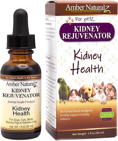 Amber NaturalZ Kidney Rejuvenator Herbal Supplement for Dogs, Cats, Birds, Rabbits, and Guinea Pigs | Supports Normal Kidney Function | Natural Aid for Kidney Health 1 Fluid Ounce