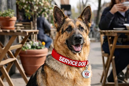 Service Dog Collar & Emotional Support Animal (ESA) Collar with Metal ID Tag + 3 Information Cards – Adjustable Heavy-Duty Nylon | ALL ACCESS CANINE