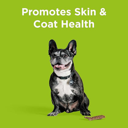 BIXBI Skin & Coat Support Chicken Jerky Dog Treats, 5 oz - USA Made Grain Free Dog Treats - Antioxidant Rich to Support Shiny, Full Bodied Coats - High in Protein, Whole Food Nutrition, No Fillers