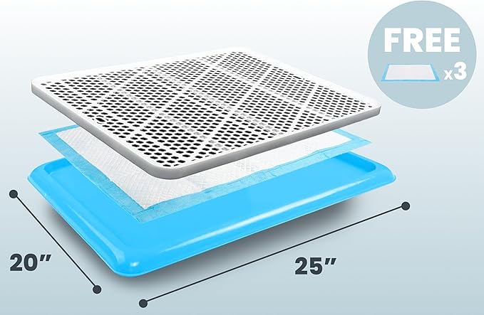 Pet Awesome Dog Potty Tray/Puppy Pee Pad Holder 25”x20” Indoor Wee Training for Small and Medium Dogs