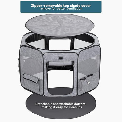 Petsfit Portable Dog Playpen for for Large Dogs/Cat/Rabbit/Chick, with Water Bottle Holder and Carrying Case, for Travel/Indoor/Outdoor Use, Large (45.5"x45.5"x28.5")