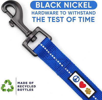 Pawtitas Blue Dog Leash 6 ft XS/S Reflective Durable Lightweight Recycled Lead for Small Dogs and Puppies