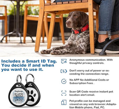 Waterproof AirTag Dog Collar with QR Code ID Tag, Tactical Military Dog Collar with Built-in AirTag Holder, Heavy Duty Metal Buckle & Control Handle, GPS Tracker Collar for Large Dogs (Red, XL)