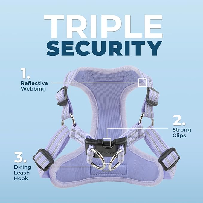 Best Pet Supplies Voyager Adjustable Step-in Flex Breathable Mesh Dog Harness for Small Medium Large Dogs (Lavender), L