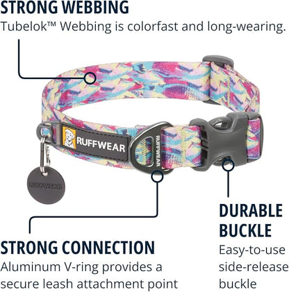 Ruffwear, Front Range Dog Collar, Adjustable Tubelok Webbing, Lightweight, Side Release Buckle, Aluminum V-Ring, Durable for Everyday Use, Reef Fish, 20"-26"