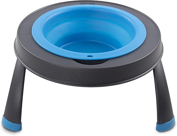 Dexas Pets Single Elevated Pet Feeder/Pet Bowl, 4 Cup Capacity, Pro Blue (PW1404322194)