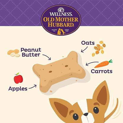 Old Mother Hubbard Wellness P-Nuttier Dog Biscuits,Natural,Training Treats,Peanut Butter Flavor,Mini Size,(6 Pound Box),(Pack of 2)