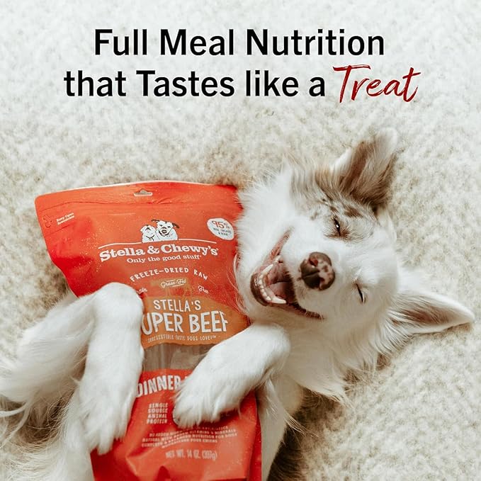 Stella & Chewy's Freeze-Dried Raw Dinner Patties - Beef Recipe - High Protein Grain-Free Puppy & Dog Food - Perfect for Picky Eaters - 25 oz,(Pack of 2)