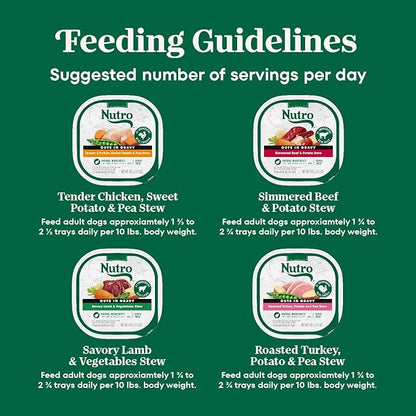 Nutro Natural Choice Cuts in Gravy Wet Dog Food, Grain Free Dog Food Wet Turkey, Chicken, Lamb, Beef Recipes Variety Pack, 3.5 oz. Trays (24 Count, Pack of 1)