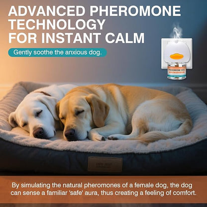 Pheromones Diffuser to Calm Dog Calming 7 in 1 Advanced Kit Appeasing Pheromone Diffuser for Anxiety Relief (3 Plug in+4 Pack 48ml Refill) Reduce Aggression Fighting Barking Stress