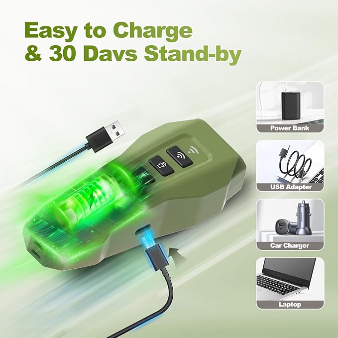 Dog bark Deterrent Device,Ultrasonic Anti Barking, Rechargeable Anti-Barking Device for Dogs Safe & Effective Portable Anti Barking Safe and Effective for Indoor and Outdoor use (Green)